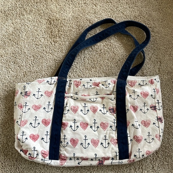 Salt Life Hearts & Anchors Striped Reversible
Beach Tote Bag. GUC - Picture 4 of 4